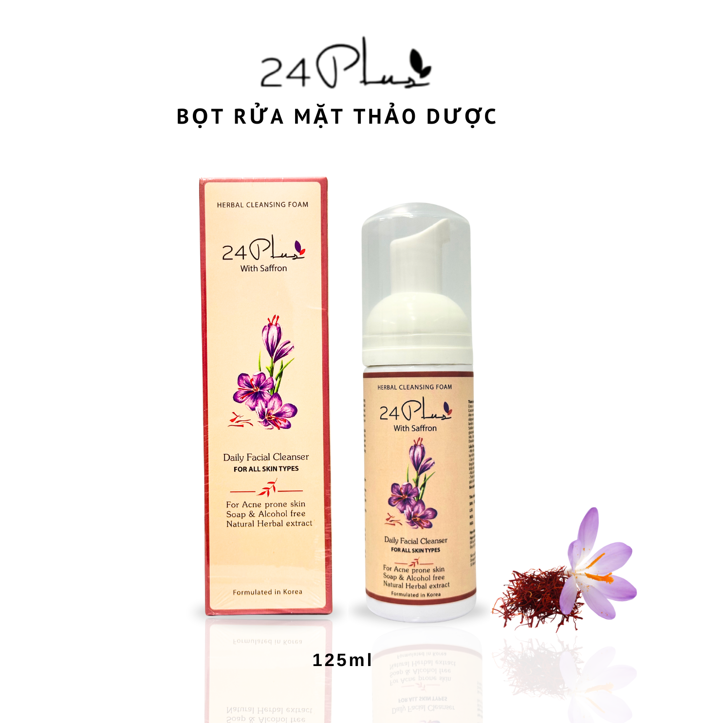 Bọt rửa mặt thảo dược nghệ tây 24 PLUS