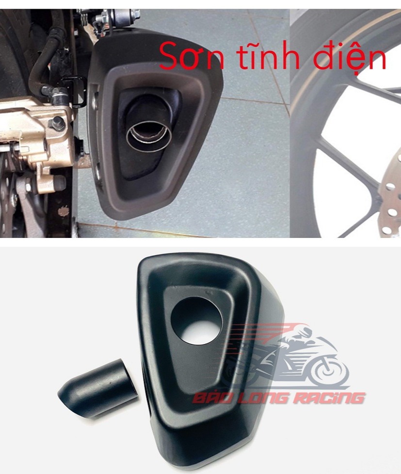 Chụp ống xả chụp pô Winner X co cong sơn tĩnh điện tránh xịt khói vào người đi xe máy phía sau