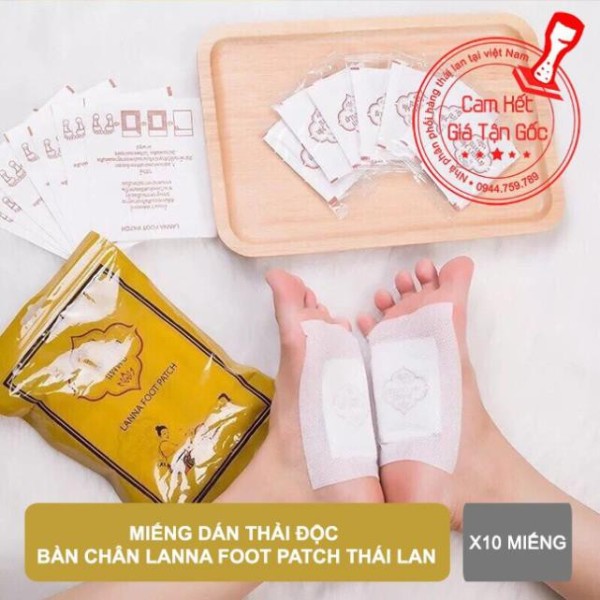 Miếng dán thải độc bàn chân Lanna Foot Patch Thái Lan nhập khẩu