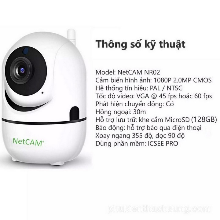 Camera IP Wifi Netcam NR02 1080P - Bảo Hành 1 Đổi 1