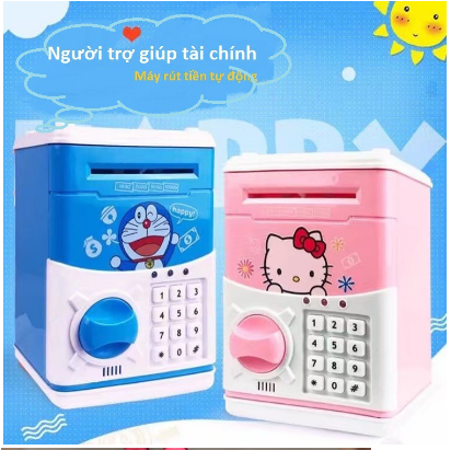 két sắt điện tử mini cho bé, két đựng tiền cho béKét sắt mini hoạ tiết hoạt hình để bé tiết kiệm tiền sử dụng hệ thống khoá mã số an toàn,đồ chơi trẻ em két sắt,két sắt thông minh,ống heo tiết kiệm
