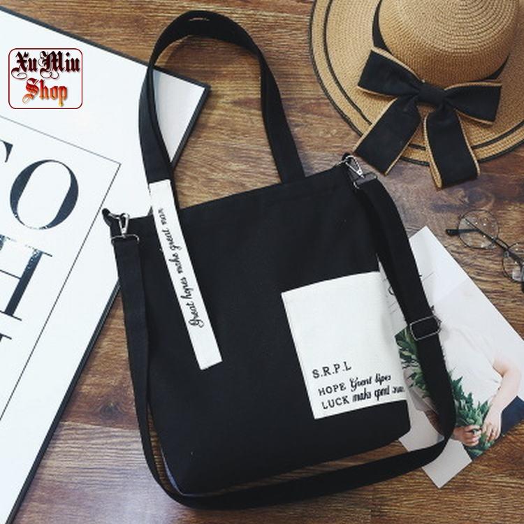 Túi tote/Túi vải size 25 - Mẫu túi phối
