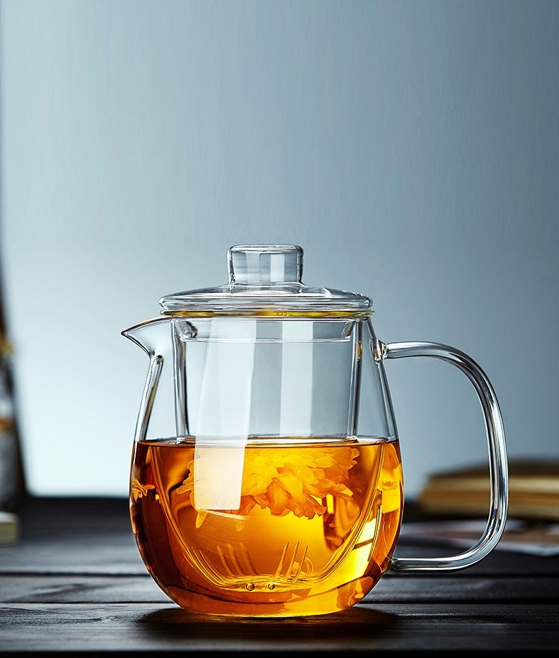 Bình, Ly cốc thủy tinh pha trà có lõi lọc và nắp đậy