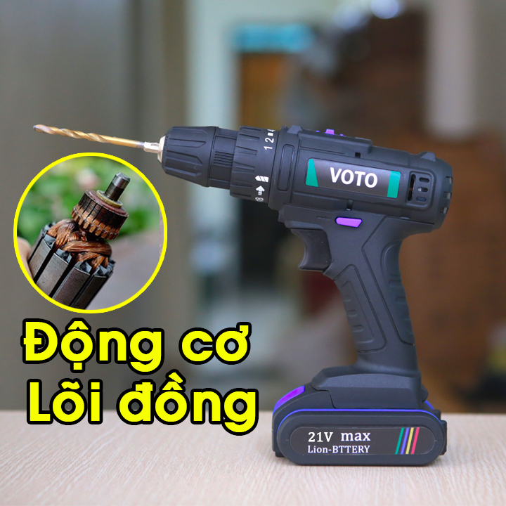 Khoan pin 21v Voto - 2 Pin