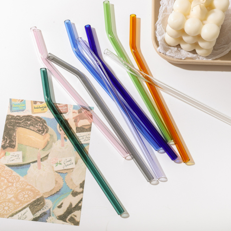 Ống hút thủy tinh đủ màu dài 20cm