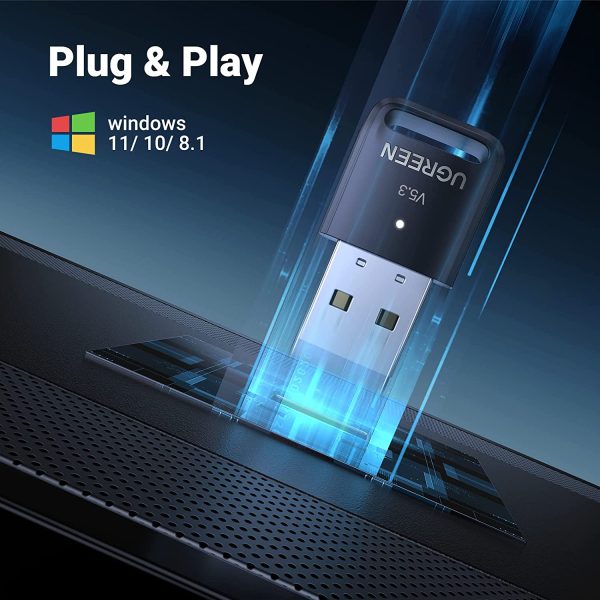 Thiết bị USB Bluetooth 5.3 Ugreen  90225 (Kết nối cùng lúc 7 thiết bị) Chính Hãng