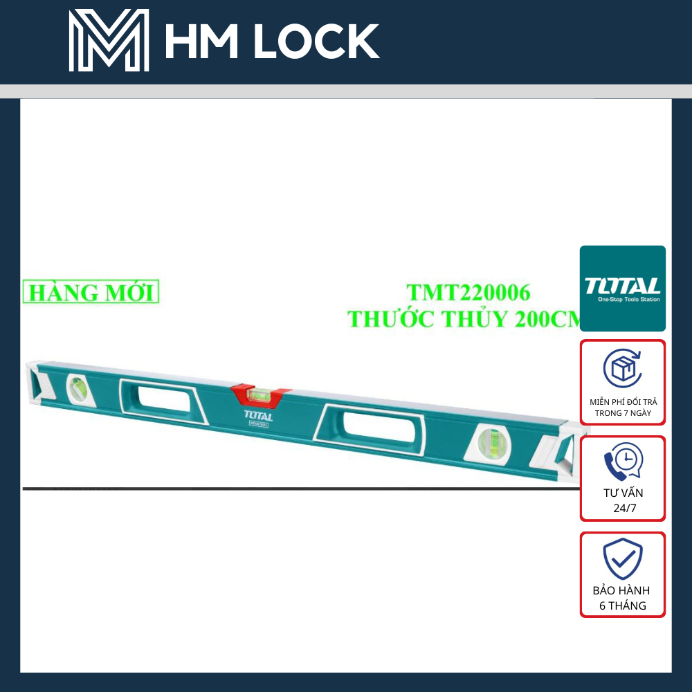 Thước thủy 200cm total - hàng chính hãng - tmt22006 - hm lock