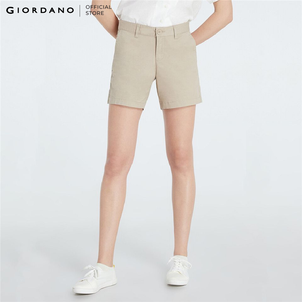 GIORDANO Quần Shorts Khaki Nữ 05409202