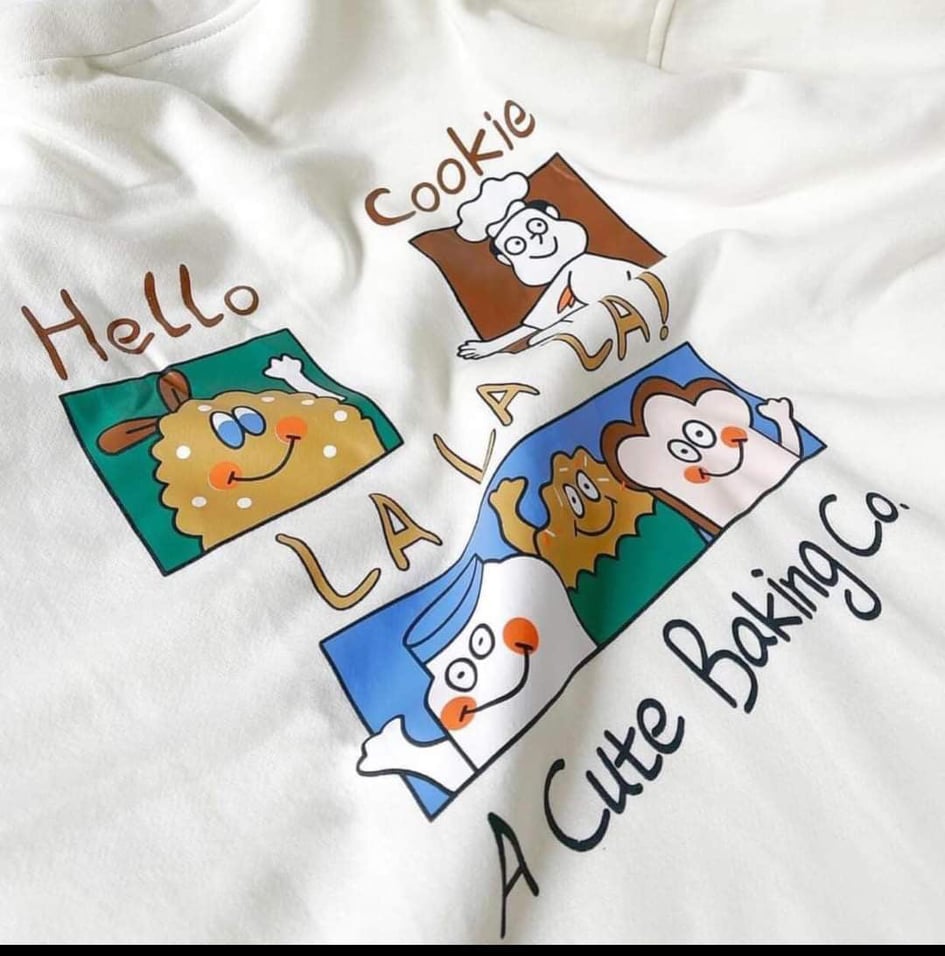 Ao nỉ sweater in chữ COOKIES (trọng lượng từ 40kg đến 72kg )