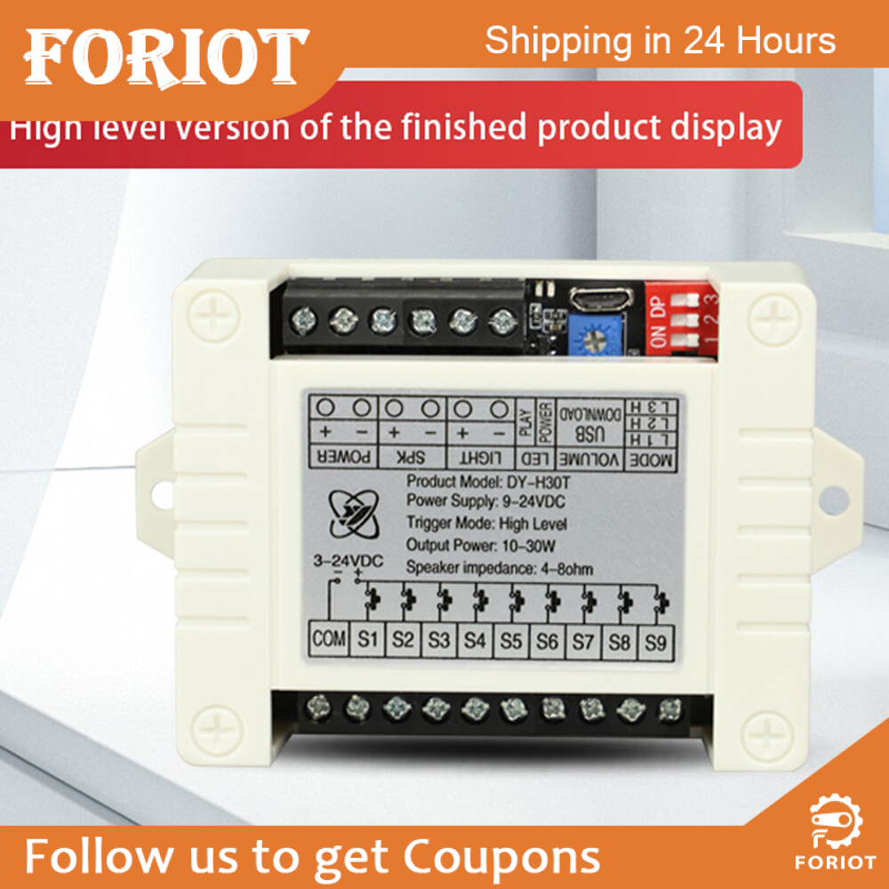 Foriot Shockley DC9-24V 30W Voice Playback Module MP3 Trigger Player Amplifier Board SD/TF Card for DIY Gift