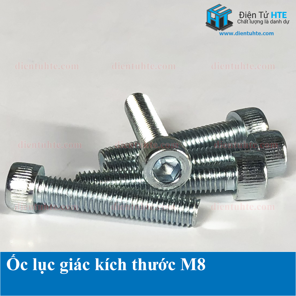Ốc lục giác M8 kèm long đền, vênh, tán