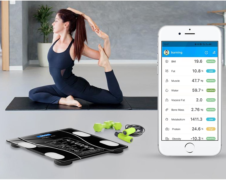 Body Fat Scales Bluetooth Bathroom Weighing Scale Electronic High-Precision Kichen Digtal Scale With Wirless-compatible Sync App