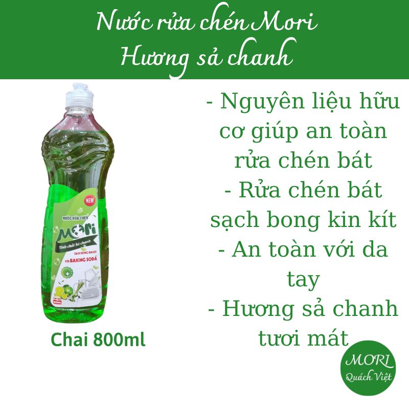 Nước rửa chén MORI hương sả chanh/ quế, 800ml