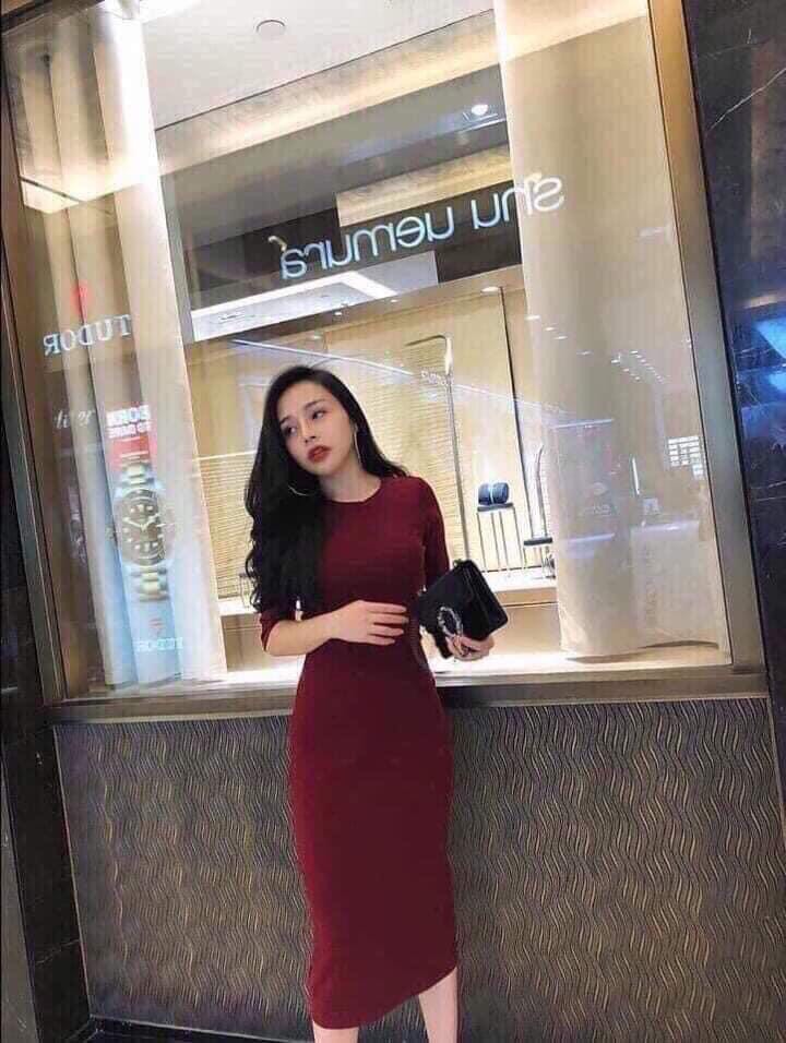 [HCM]Váy body len tầm tay lỡ - DV-0043