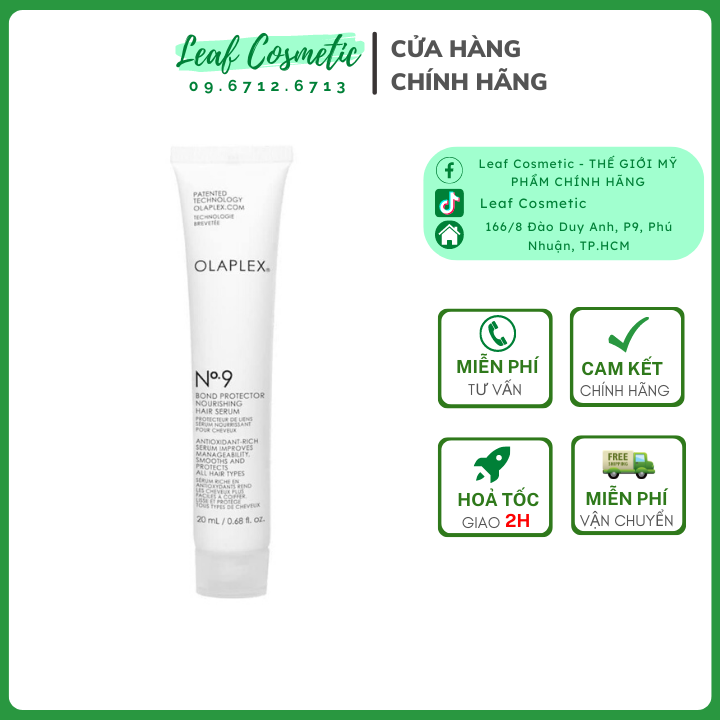 [ CHÍNH HÃNG ] Serum Dưỡng Phục Hồi Tóc Olaplex No.9 - Tuýp 20ML