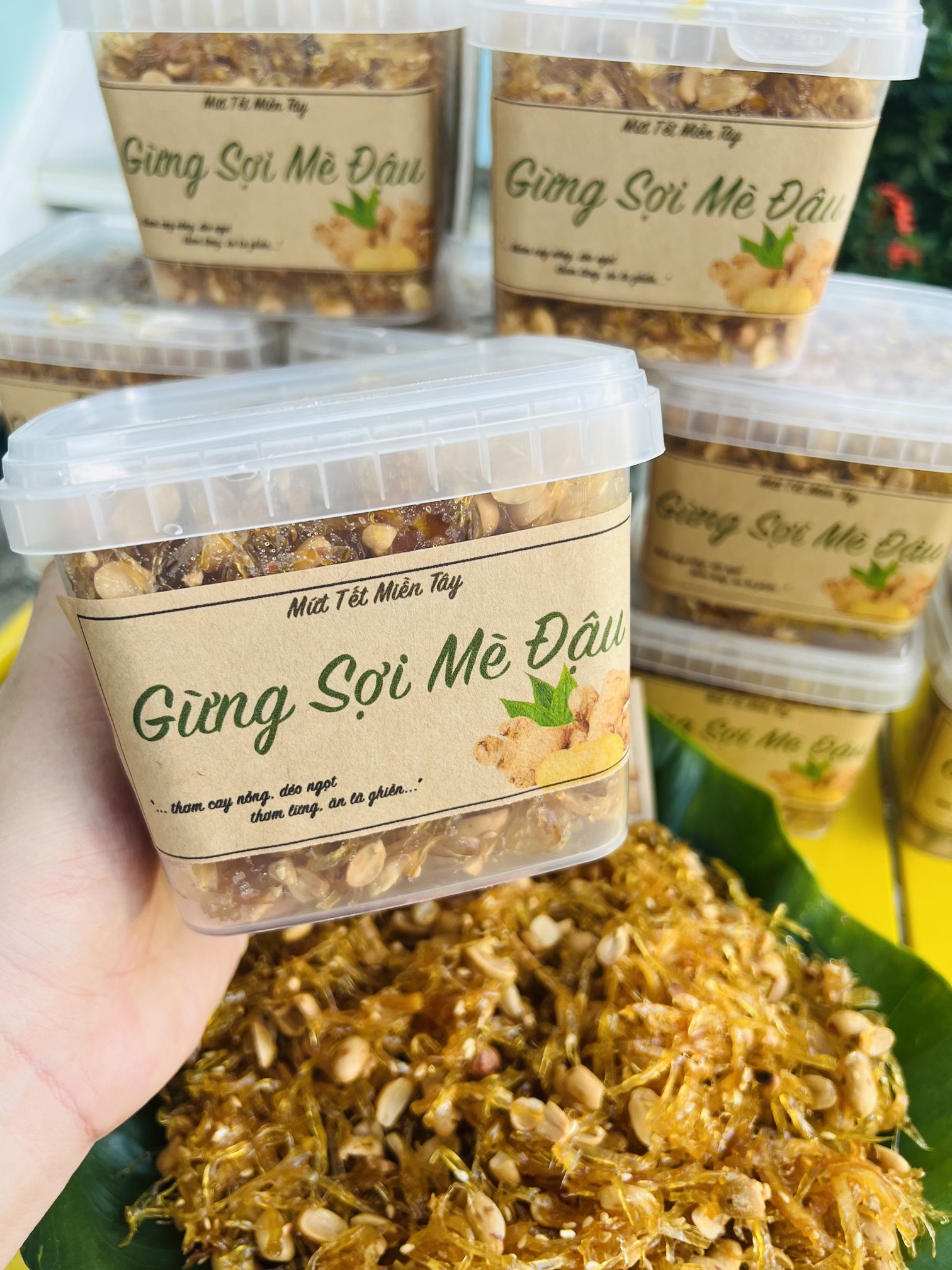 500g Mứt Gừng Sợi Dẻo Mẹ Đậu Thơm Ngon