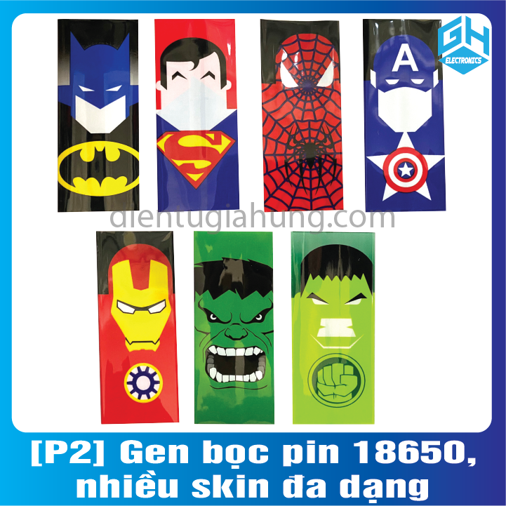 [COMBO 4 CÁI ] Gen bọc pin 18650, nhiều skin đa dạng