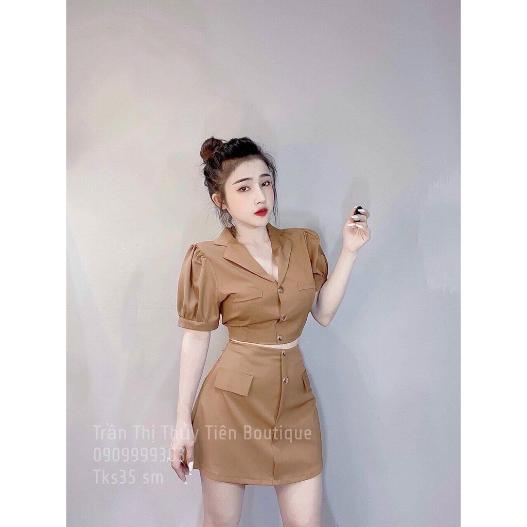 sét bộ váy ngắn giả vest DUTIEC53
