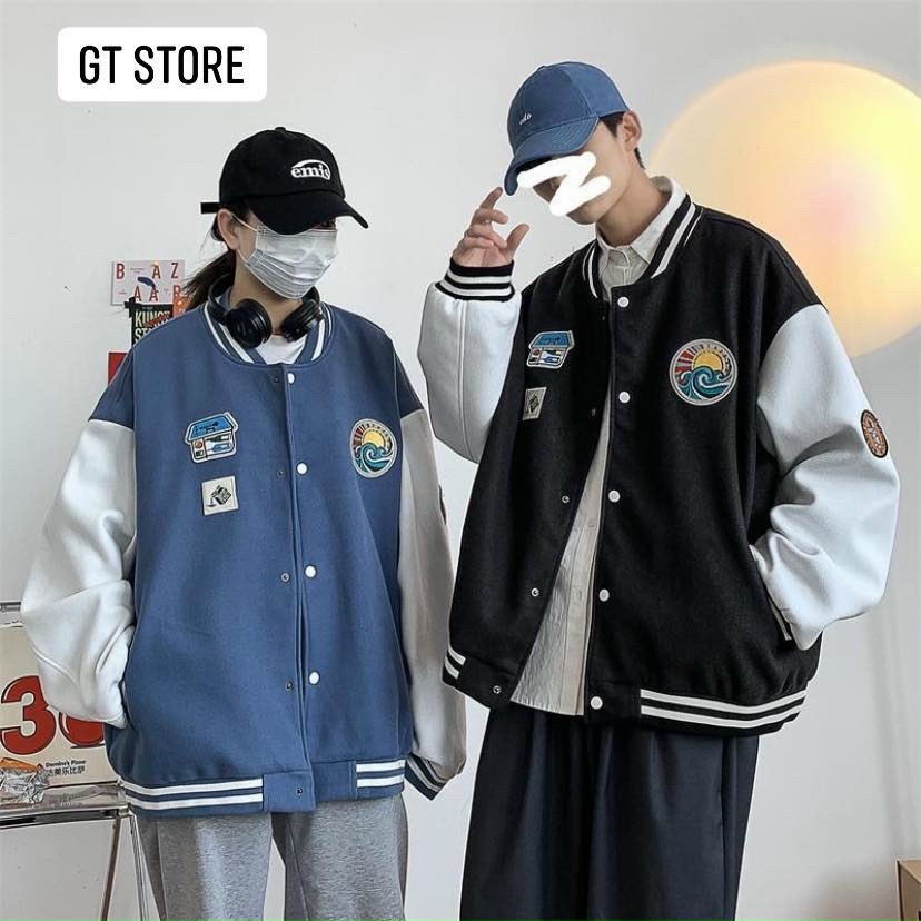 Áo Khoác Varsity Jacket  STUDIO bomber bóng chày basic nam nữ form rộng Local Brand
