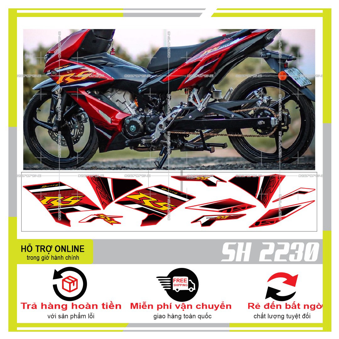 TEM RỜI WINNER X RS DÁN XE ĐỎ