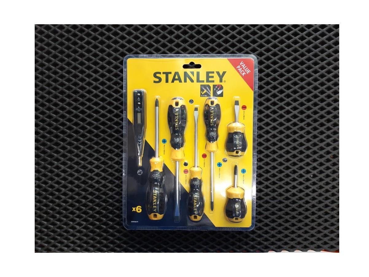 Bộ tuốc nơ vít đa năng 6 cây tặng kèm bút thử điện Stanley STMT66679