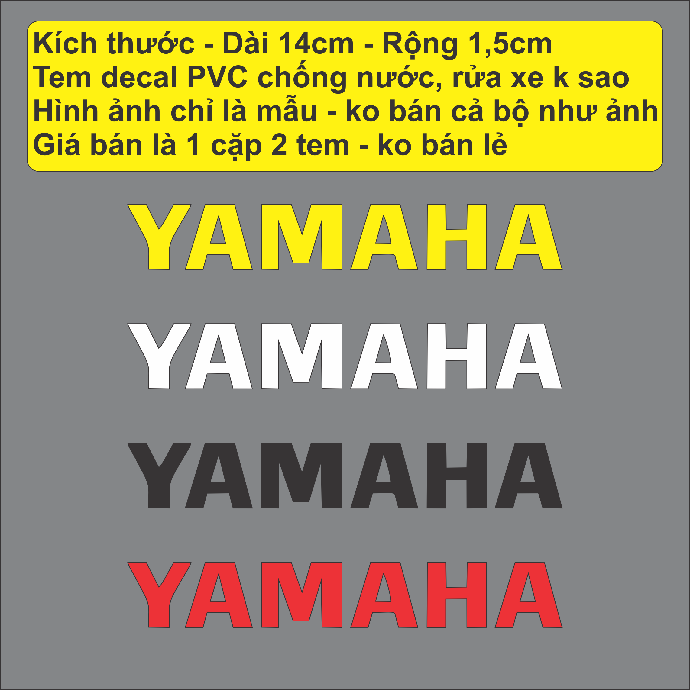 (Font gốc của hãng) 2 Tem Honda - Yamaha - Suzuki - Ducati - Racing Boy