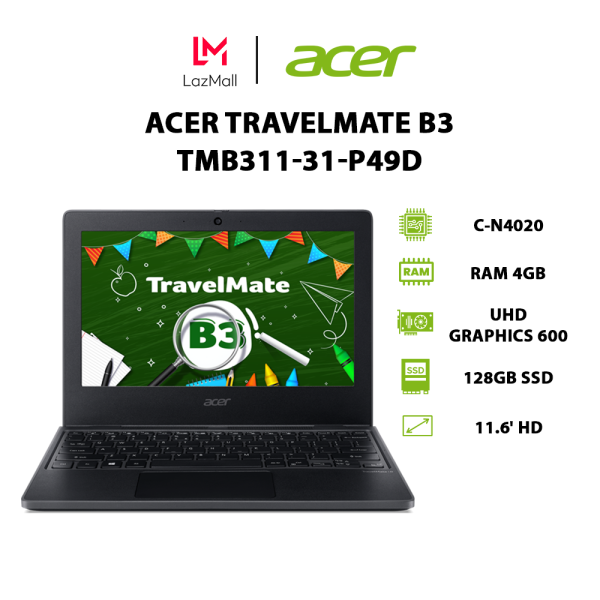 Bảng giá Laptop Acer TravelMate B3 TMB311-31-C2HB (C-N4020 | 4GB | 128GB | UHD Graphics 600 | 11.6 HD | Win 11) Phong Vũ