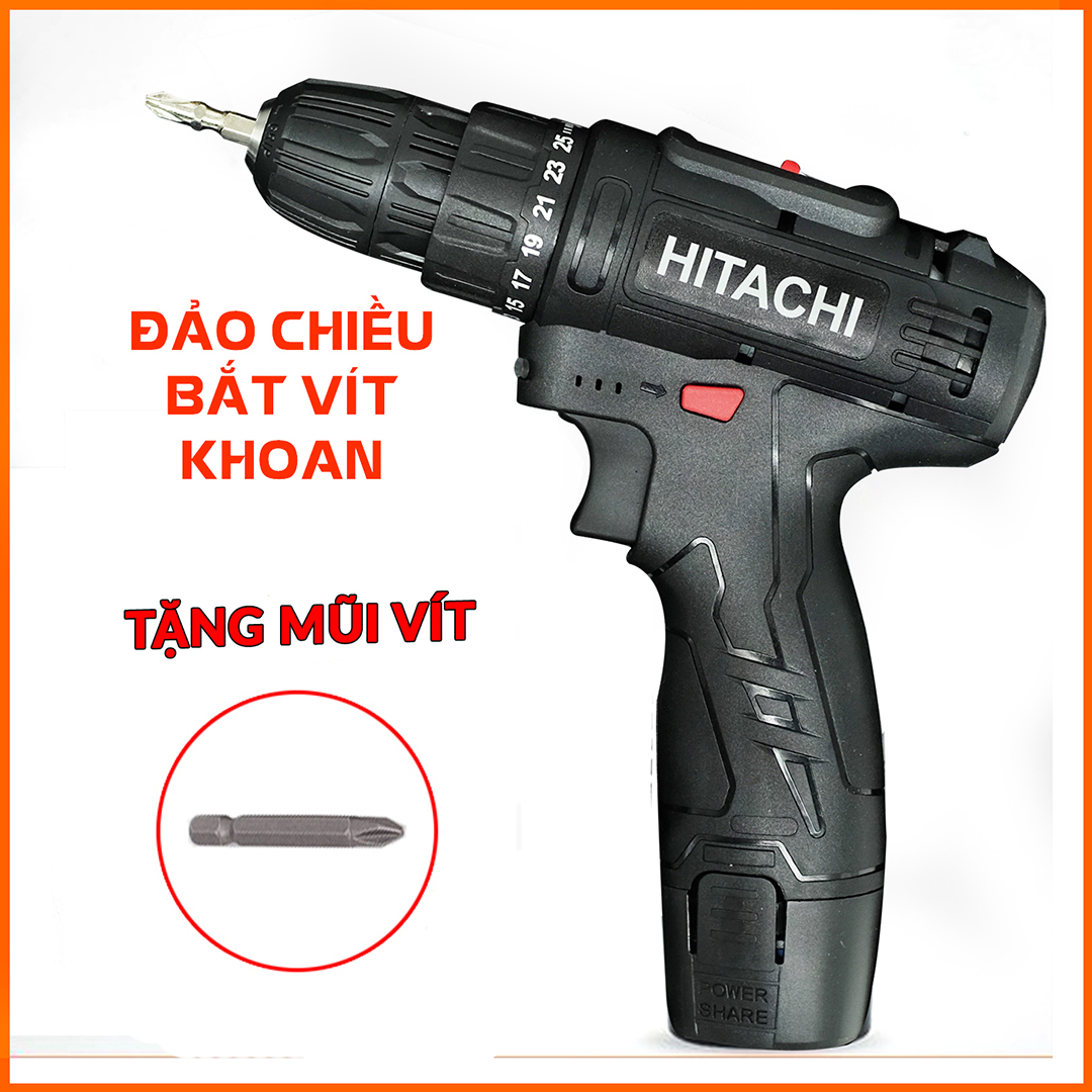 Máy khoan pin htc 12v gỗ , sắt , bắt vít , 25 cấp độ trượt