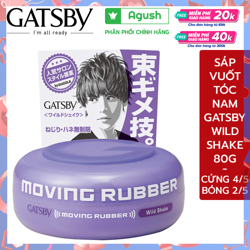 Sáp vuốt tóc nam cao cấp Gatsby Moving Rubber Wild Shake 80G ít bóng rất cứng vuốt tóc khô giữ nếp lâu thơm mùi trái cây giá rẻ