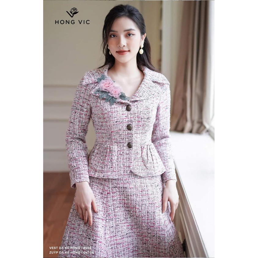Rập giấy áo vest hồng mã 1486