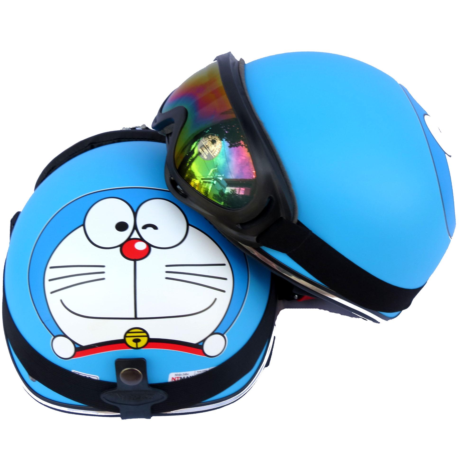 Mũ bảo hiểm NTMAX 1/2 Doremon kính phi công hoặc uv400 siêu cute