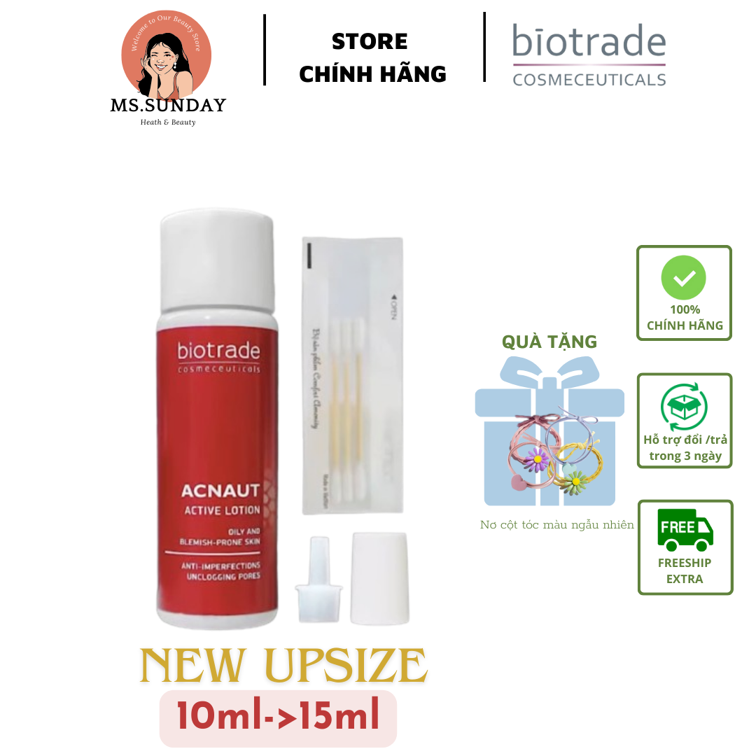 [CHÍNH HÃNG] Lotion Chấm Mụn Sưng, viêm Biotrade Acnaut Active Lotion 10ml, 60ml