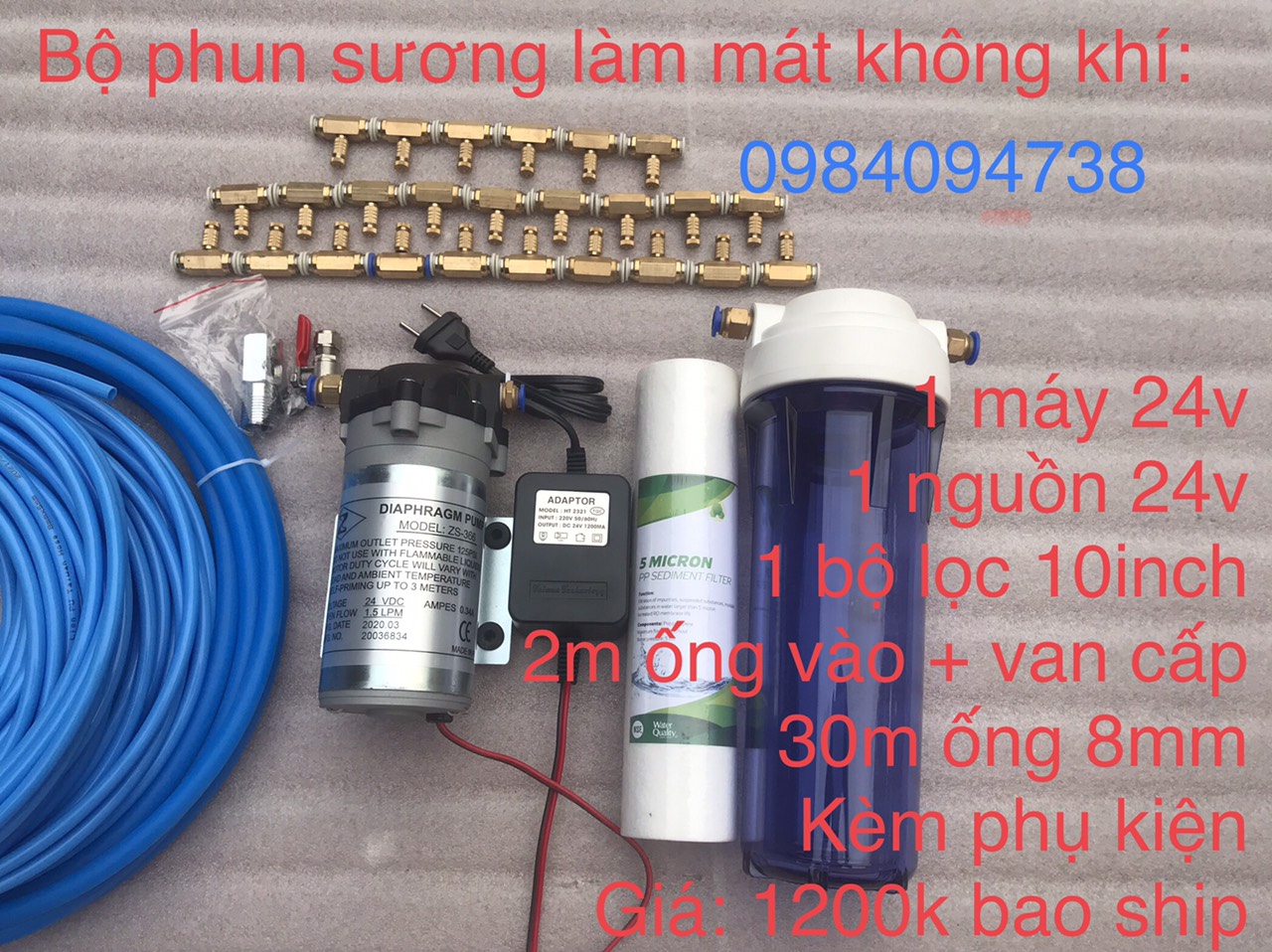 Trọn Bộ phun sương làm mát không khí (1200)