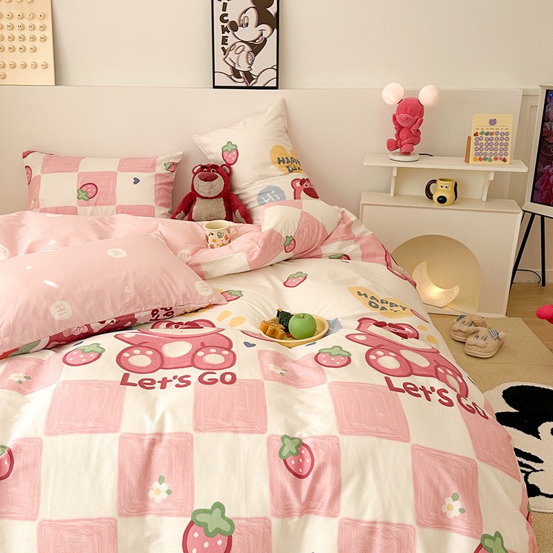 Set chăn ga gối cotton poly - Mẫu Gấu Bigboi