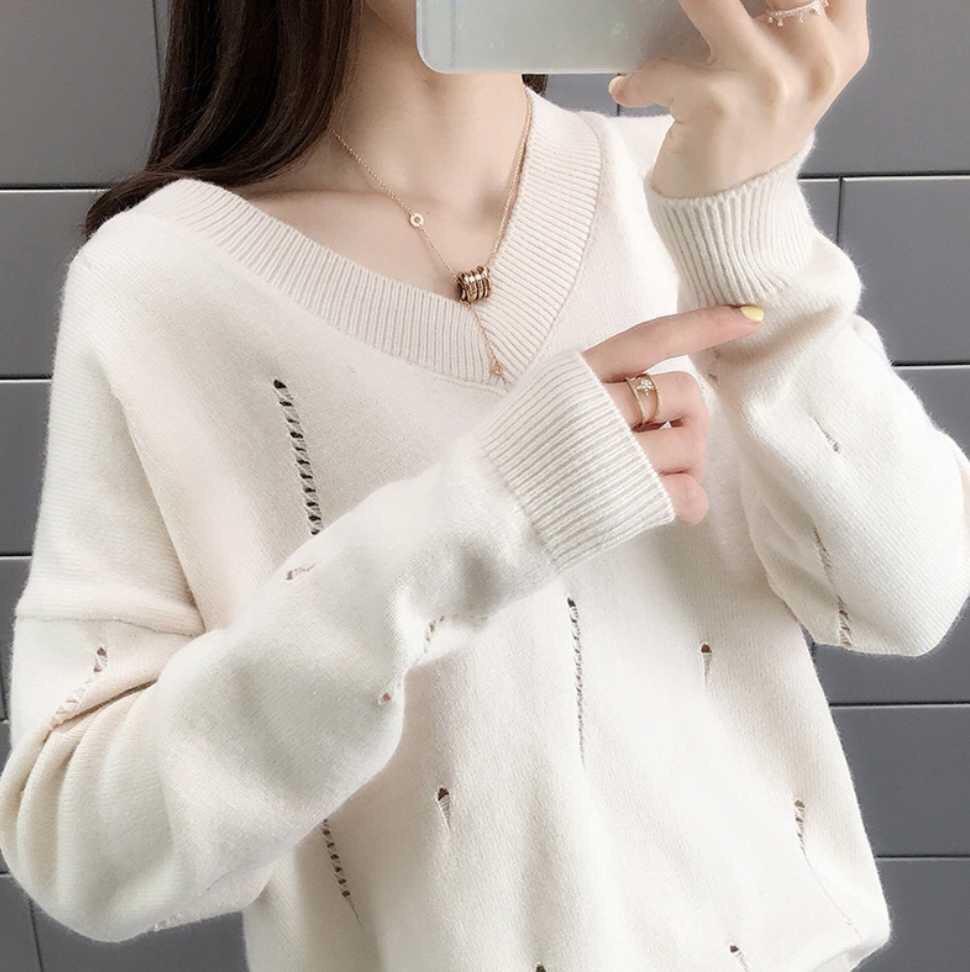 Áo len cổ tim 3P dành cho bạn nữ mùa thu đông