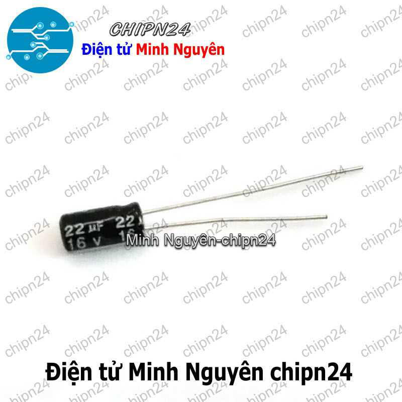 [25 con] (F250) Tụ hóa 22uF 16V Đen (4x7mm) - HH003638