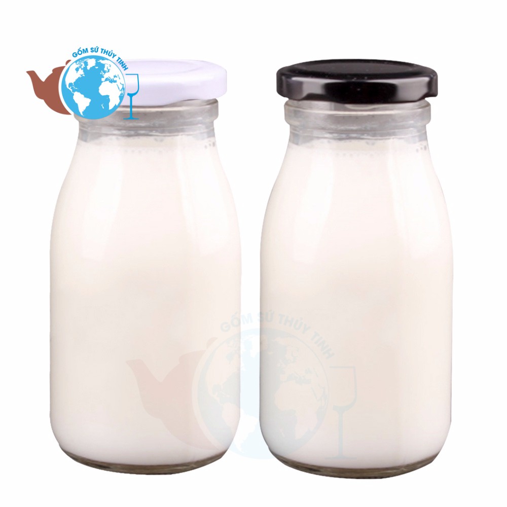 Chai đựng sữa hạt thủy tinh 200ml (1 chai)