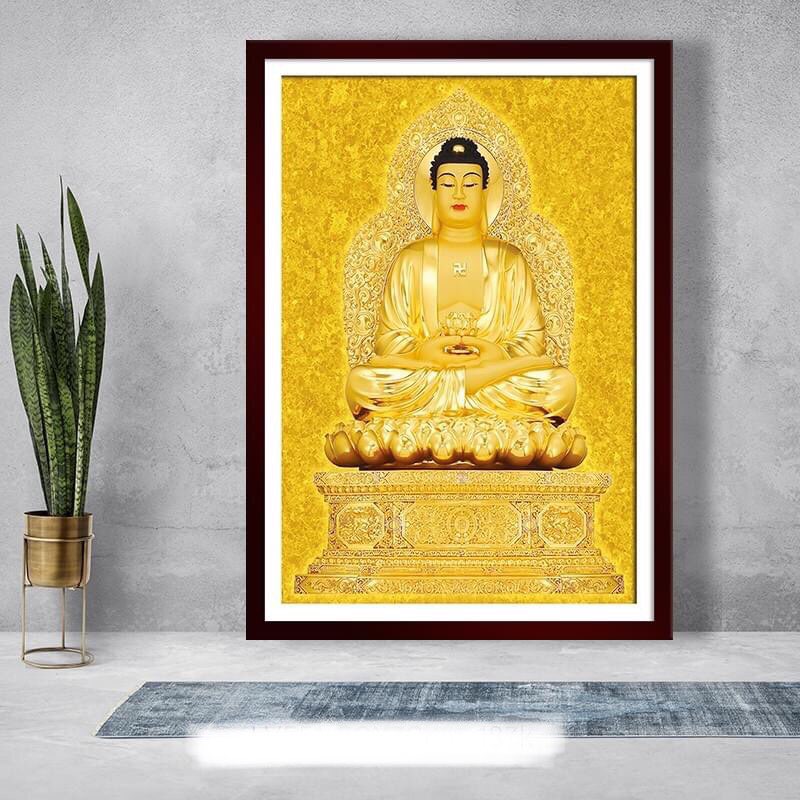 Tranh đính đá Đức Phật - kích thước 50x70cm (tranh chưa đính đá)