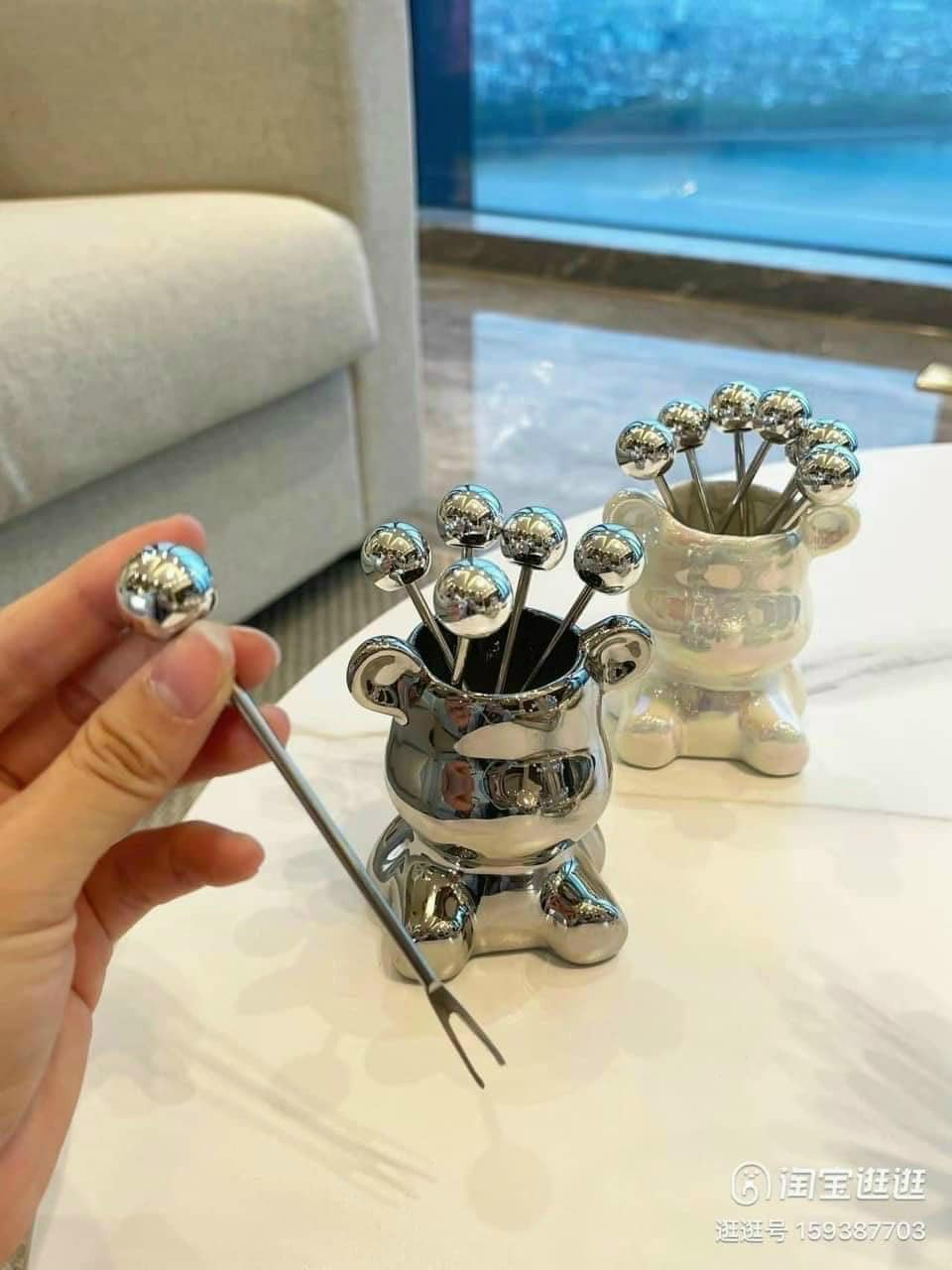 SET DĨA ĂN HOA QUẢ GẤU BRICK