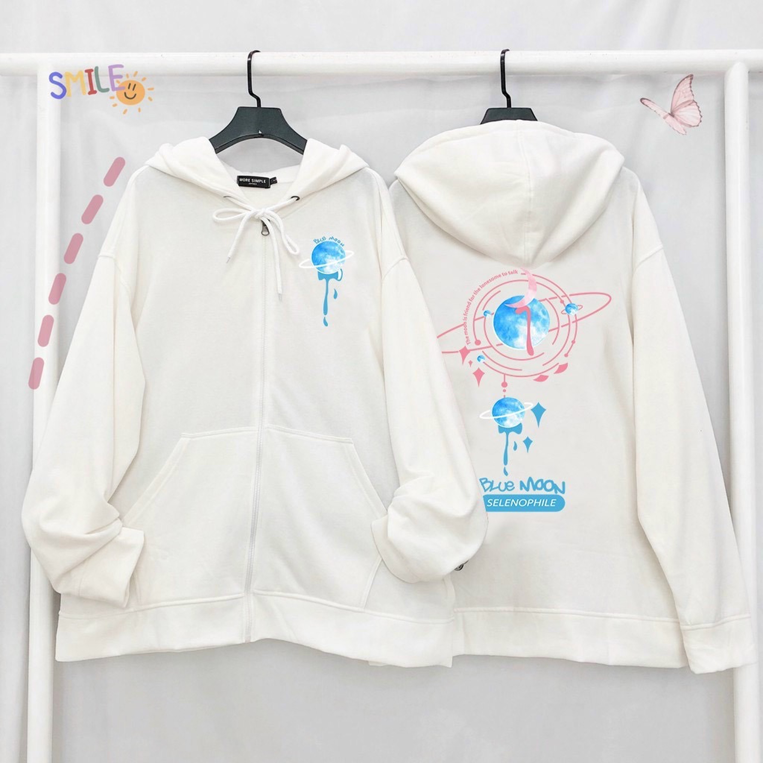 Áo khoác Nữ In Hình Hành tinh Shining Moon Nỉ Ngoại Dày Dặn không xù lông Không ra màu, Áo khoác nữ giá rẻ chất lượng tốt (FREESHIPMAX)
