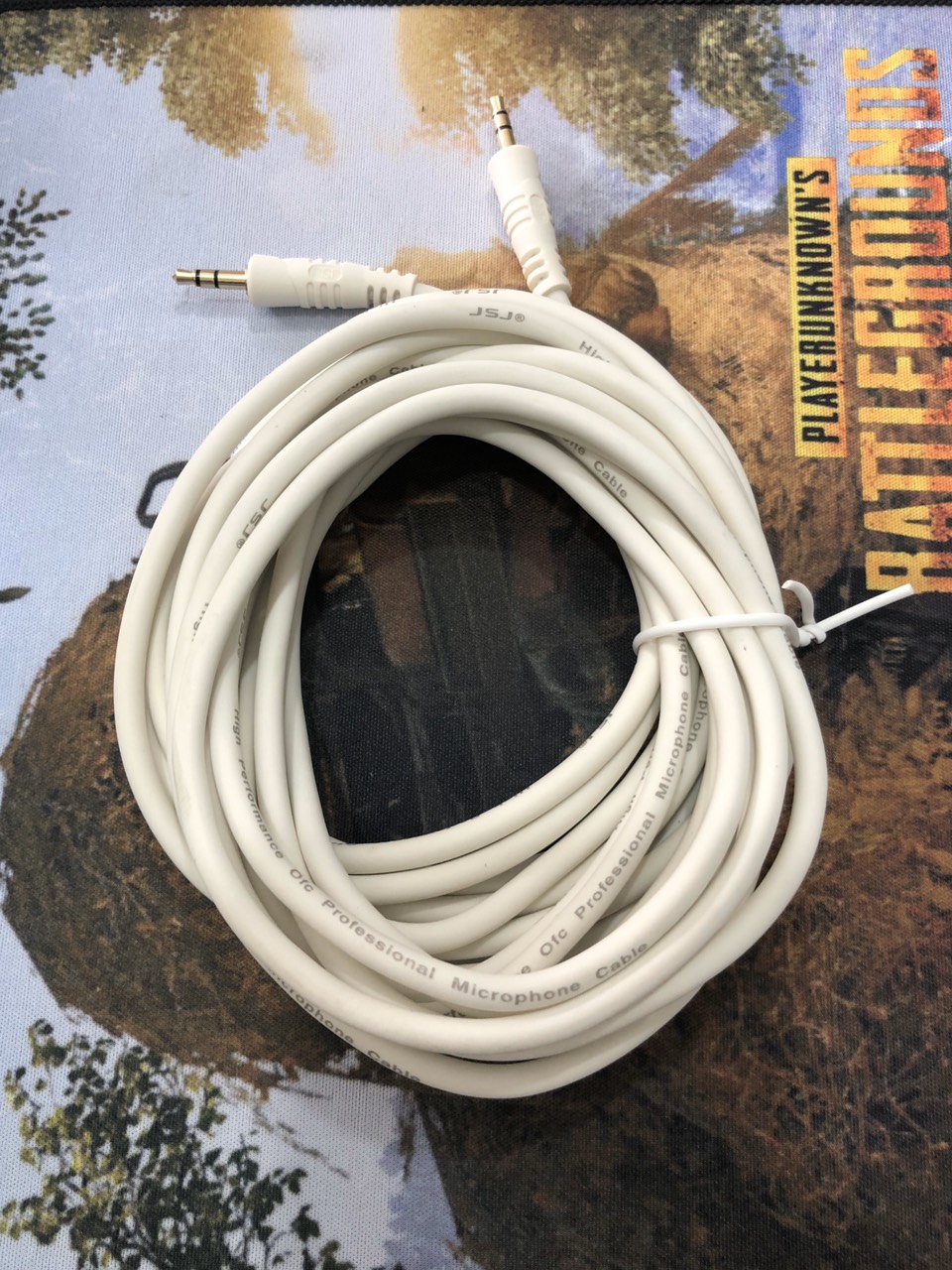 Dây 2 đầu jack 3.5ly dài 5 mét màu trắng