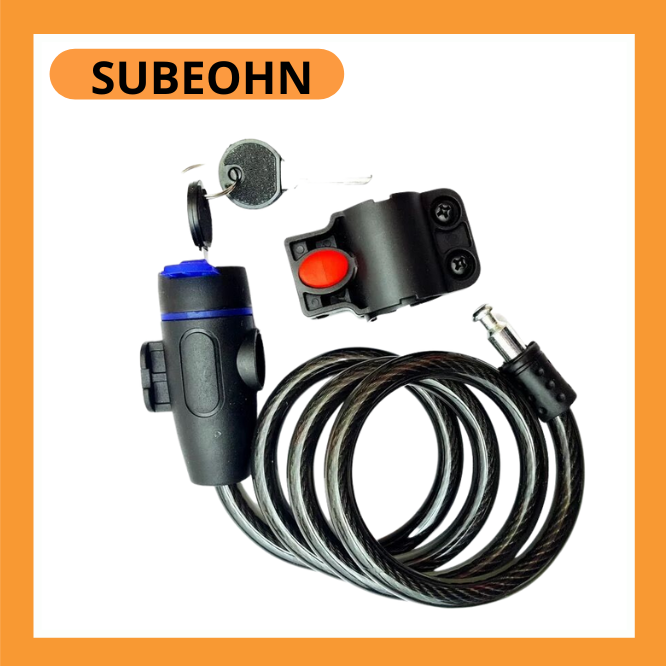 Khóa xe đạp gắn yên xe đạp dây xoắn