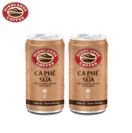 Thùng Cà phê Sữa đá lon Highlands coffee - 185ml