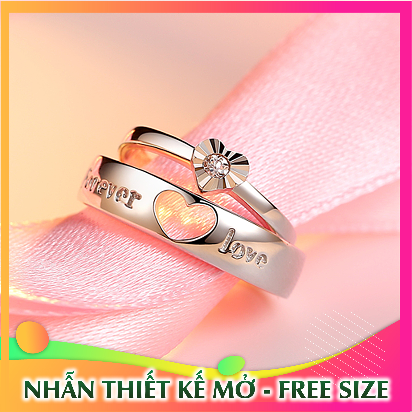 Cặp nhẫn đôi bạc 925 Hàn Quốc cao cấp (ND.A4)