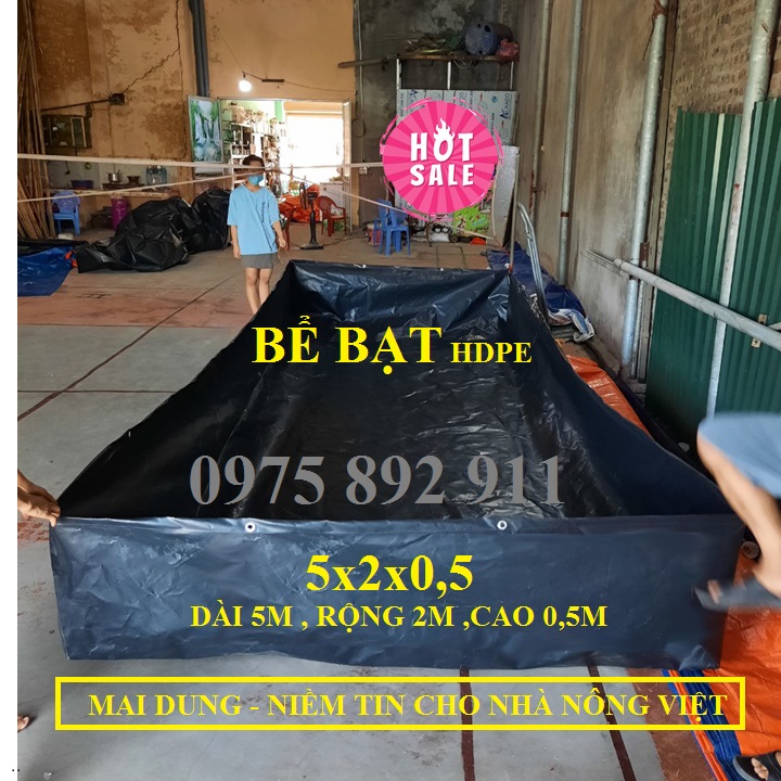 Bể bạt nuôi ốc ếch cá loại HDPE MÀU ĐEN