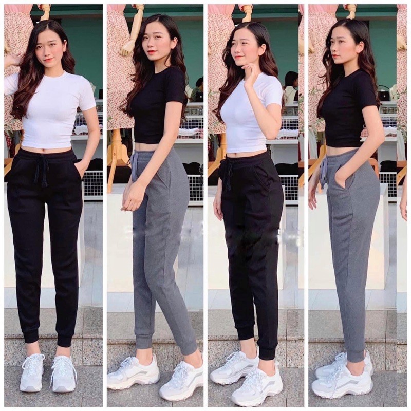 Quần Jogger gân tăm- thời trang nữ cá tính