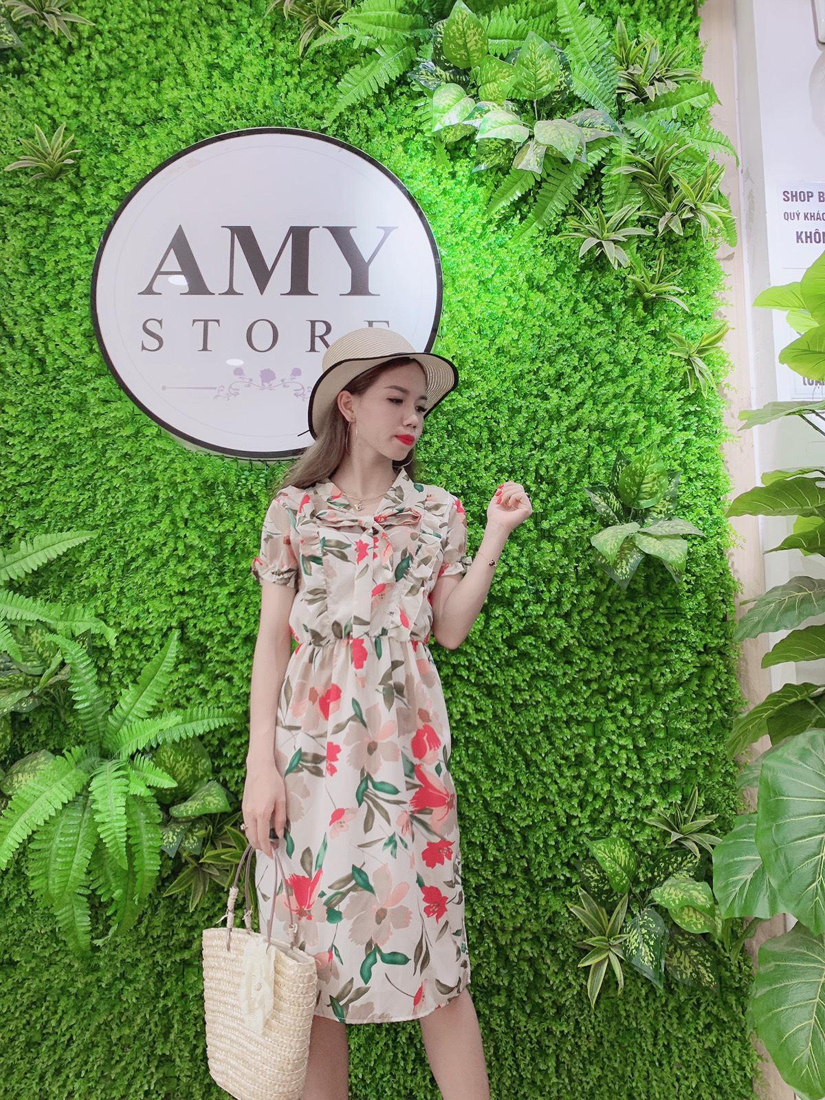 (Ảnh thật) Đầm Hoa Váy Hoa Thắt Nơ Bèo 2 bên Siêu Xinh