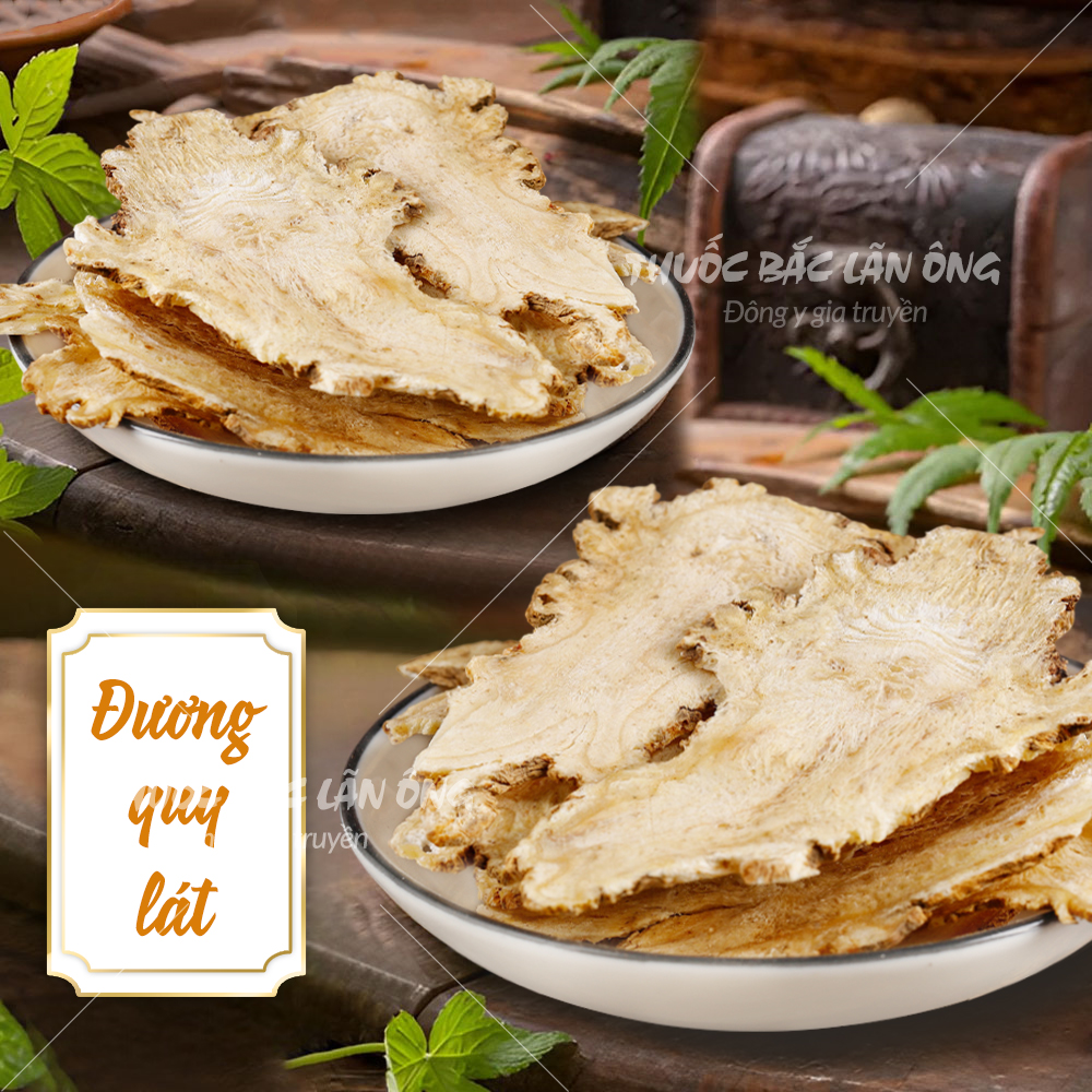 Đương quy thái lát 500g, quy phiến mỏng, khô, thơm, sạch. - Lãn Ông