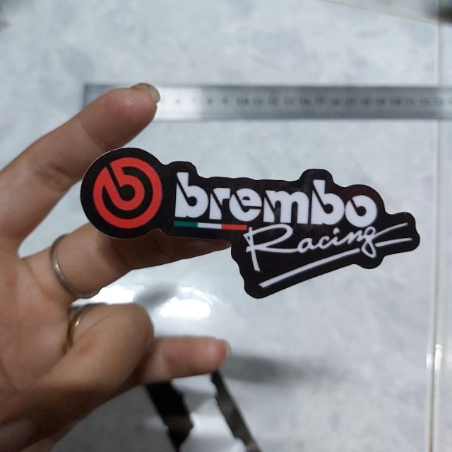 Combo 2 Tem Decal Sticker Brembo Trắng Đen Dán Xe Giá Rẻ
