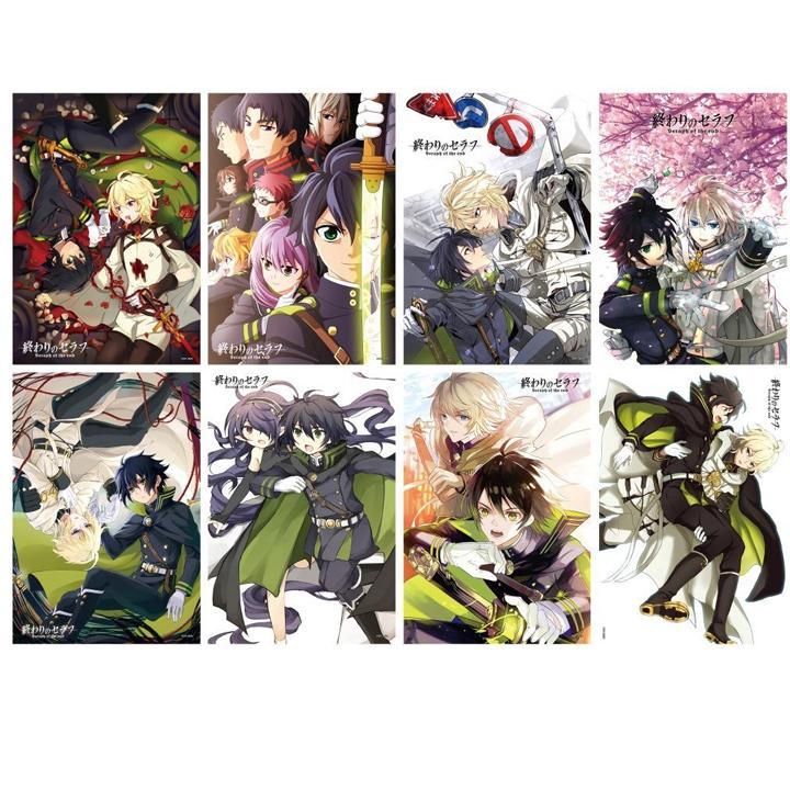 Poster Owari no Seraph Seraph of the End Thiên thần diệt thế 8 tấm A3 tranh treo album ảnh in hình anime chibi đẹp